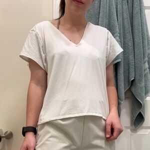 Zara White Eyelet Short-Sleeve Blouse